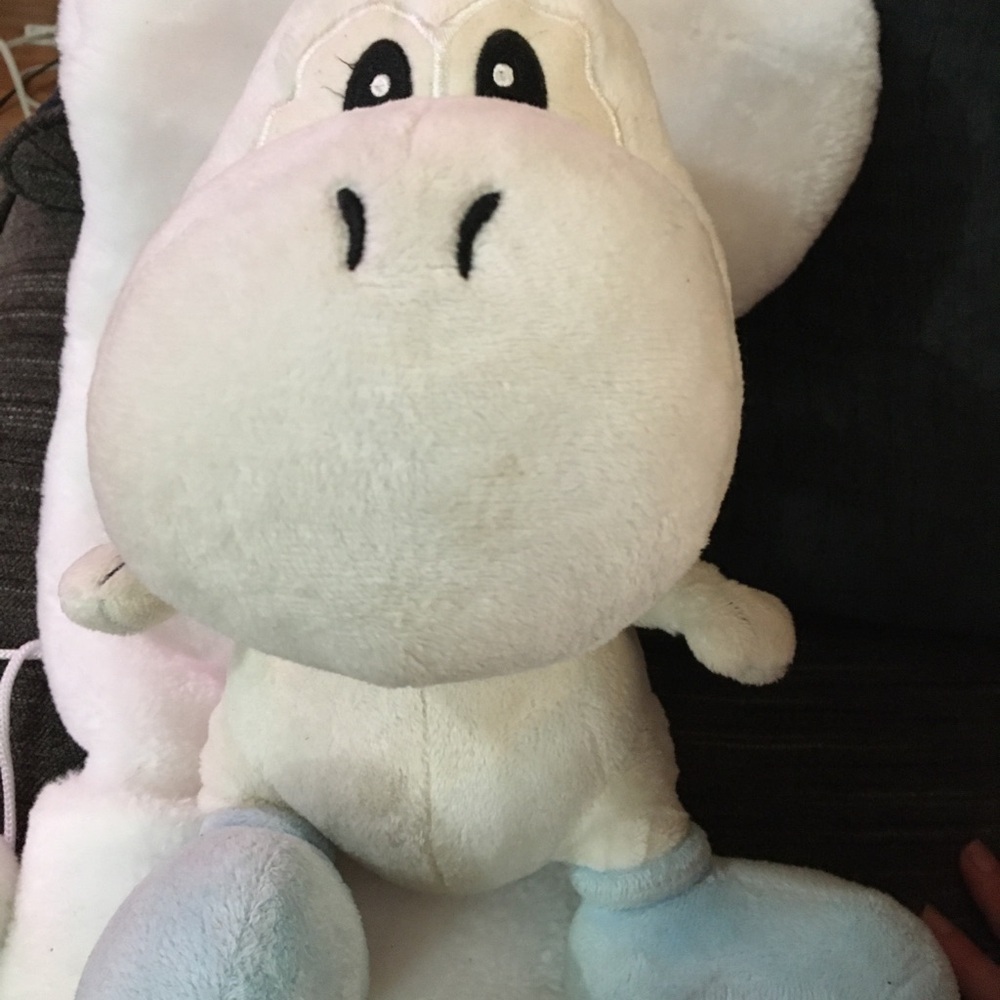 Soft White and Blue Stuffed Animal Toy